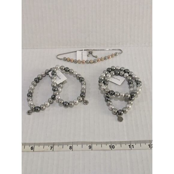 Charter Club A Lot of Bracelet Imitation Pearl Crystal‎ 3 Pack New with Tag - Picture 1 of 12